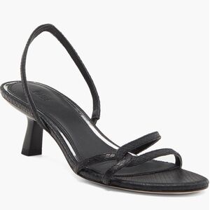 PAIGE Fiona Black Croc Embossed Kitten Slingback
